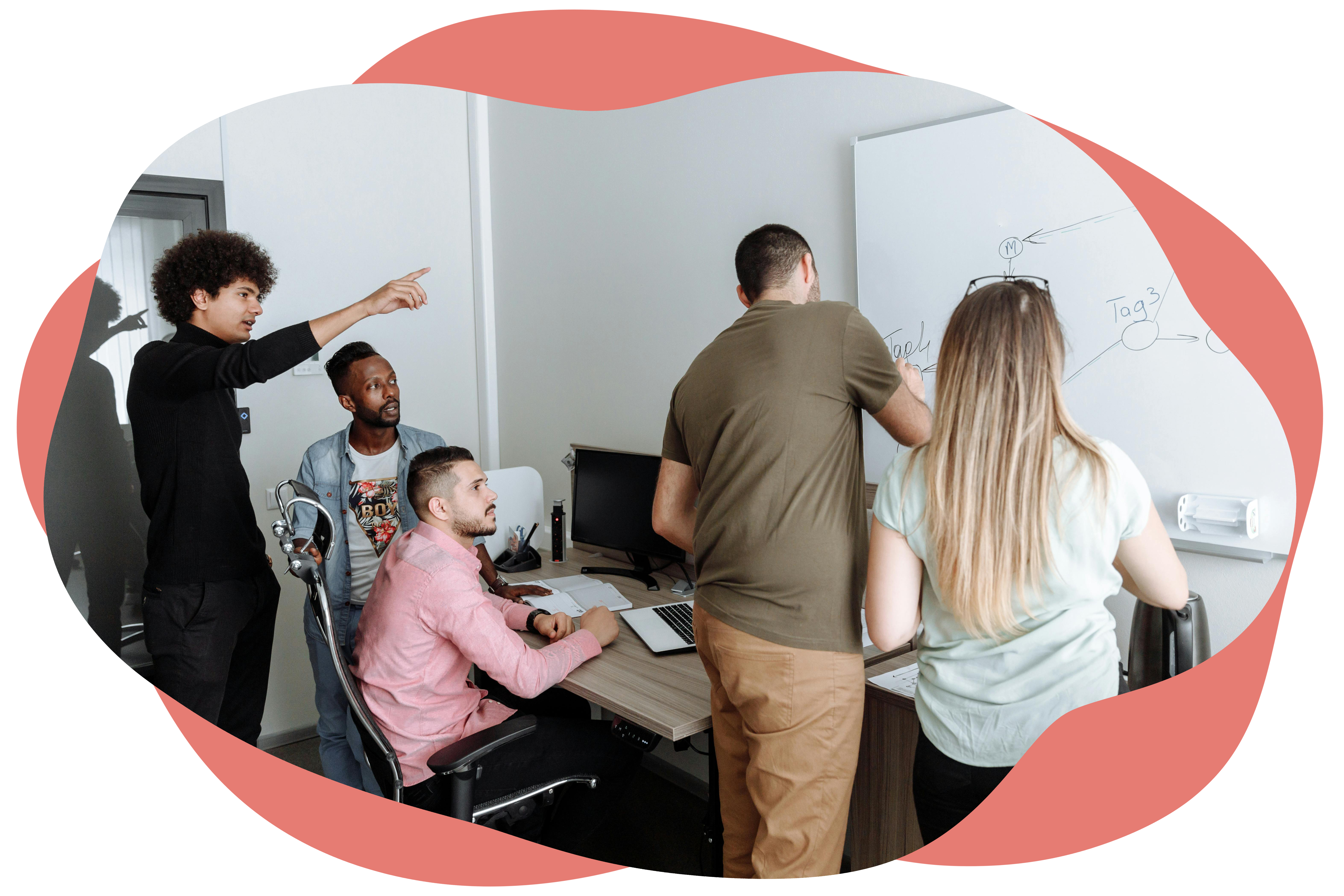 Group of people sharing ideas