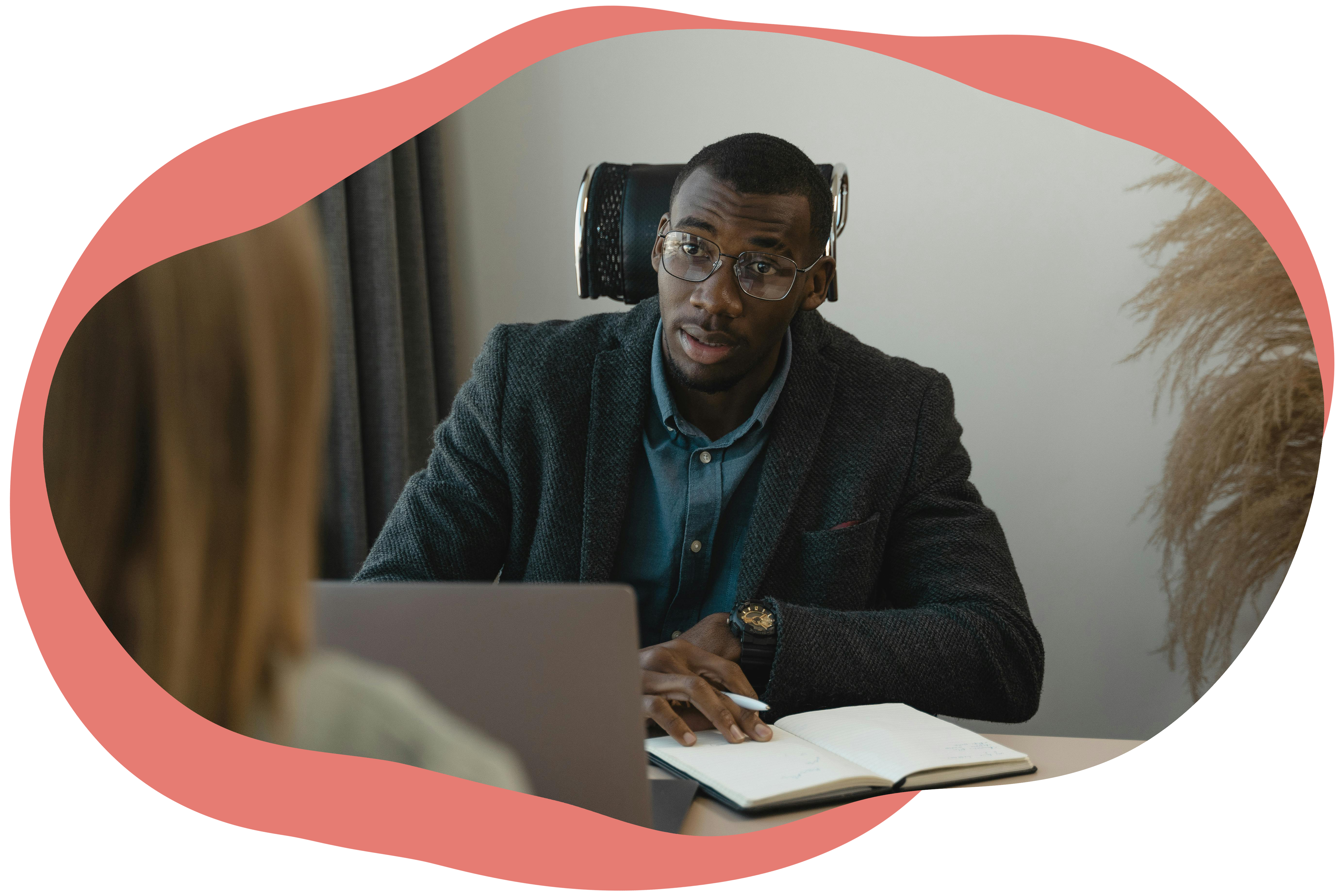 Male leader in a coaching session